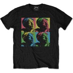 Tupac Pop Art Mens Black T-Shirt XL