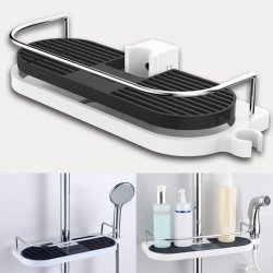 Honana BX-646 Bathroom Pole Shelf Shower Storage Caddy Rack Organiser Tray Holder