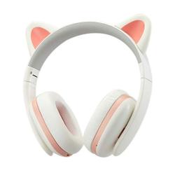 Censi Music Headset Headphone Creative Cat Ear Stereo Over-ear Game Gaming Bass Headset Noise Canceling Headband Earphone With MIC Rechargeable Port For Bluetooth 4.0