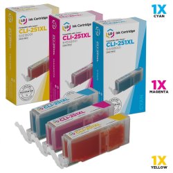 LD Products Ld Compatible Ink Cartridge Replacement For Canon CLI-251XL High Yield 1 Cyan 1 Magenta 1 Yellow 3-PACK