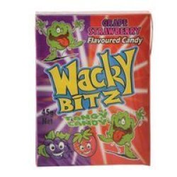 Wacky Bitz - Tangy Candy - Grape & Strawberry - 45G - 8 Pack