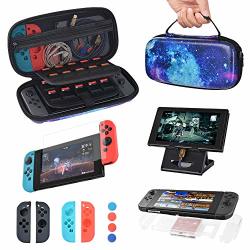 Sunix 10-IN-1 Accessories Carrying Case For Nintendo Switch With 20 Games Cartridges Protective Hard Shell Travel Carrying Case Pouch For Nintendo Switch Console & Accessories