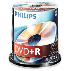 Philips Dvd-r Duplication Grade White Inkjet Hub Printable 16X Media 100 Pack In Cake Box DM416B00M 17