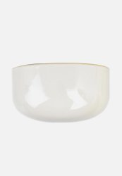 Present Time Oval Wide Glazed Wall Planter - White