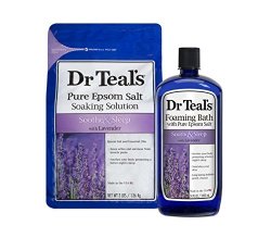 Dr. Teal's Epsom Salt Soaking Solution And Foaming Bath With Pure Epsom Salt Combo Pack Lavender