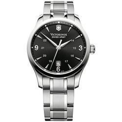 Victorinox 241473 Men's Alliance Bracelet Strap Watch Silver black