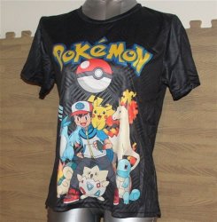 Galactic Black Pokemon T-Shirt 100% Polyester Ages 13-14 Traders
