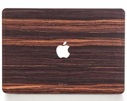 Woodwe Real Wood Macbook Skin For Mac Pro 13 Inch With without Touch Bar Model: A1706 A1708 A1989 A2159 Late 2016 - 2019 Ebony Top&bottom