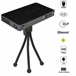 Ashata MINI Projector MINI Portable LED Video 1080P 2.4G Wifi Projector With Touch Panel Wireless With The Same Screen Home Office Wireless Quad Core