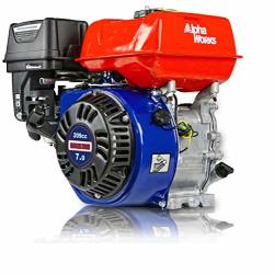 GAS Alphaworks Engine 7HP 209CC Motor Horizontal Cylinder 4 Stroke Ohv Recoil Start 3600RPM 8.85FT-LBS 12NM Torque 3 4X2.43 Shaft 3 16 Keyway 5 16-24 Unf End Tapped