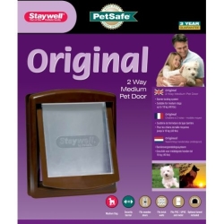 Staywell Original 2 Way Pet Door Flap - Medium Brown