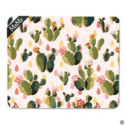 Msmr Funny Mouse Pad Gaming Mousepad Cactus Designed Funny Pad Cloth Top Rubber Back Non-slip 8"X9.1