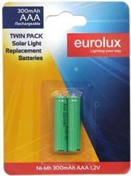 Eurolux Rechargeable Aaa Solar Battery 2 Pack