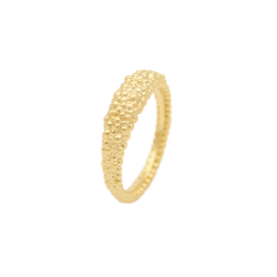 Hera 18CT Gold Pebbled Ring - 54 Gold