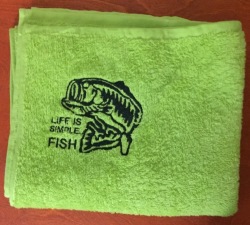 Life Is Simple Bass Image On Hand Towel