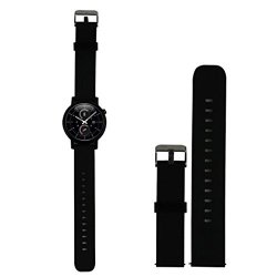 22MM Smart Watch Bands Pinhen Silicone Strap Band For LG Pebble Time Moto 360 Smart Watch Bands 22MM Silicone Black
