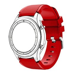 Gear S3 Bands Silicone Watch Straps And Replacement Sport Wristband For Samsung S3 Frontier classic Smart Watch Red