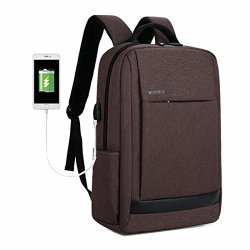 Laptop Outdoor Backpack Travel Hiking Rucksack Camping Knapsack Shoulder Schoolbag Horizontal Zip Brown