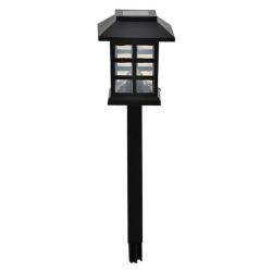 Solar - Garden Lantern - Outdoor Lighting - Spike In - Plastic - Black