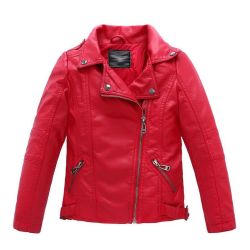 Winter Girls Pu Leather Jacket - Red 14