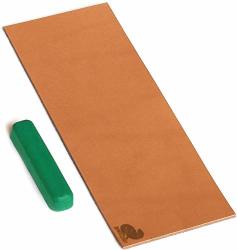 Beavercraft Stropping Set Leather Strop With Green Polishing Compound SR41 - Stropping Leather - Honing Leather Strop Kit Set 1