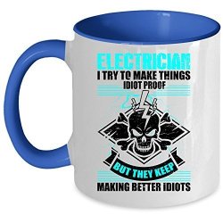 Gift For Electrician Coffee Mug Electrician Accent Mug Accent Mug - Blue