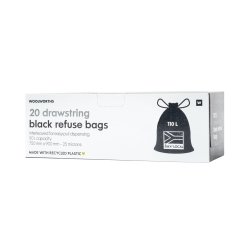 Drawstring Black Refuse Bags 20 Pk