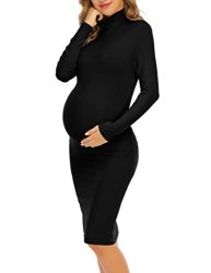 Yeshape Maternity Dress Maternity Clothes Fall Maternity Dress Black Maternity Dress Long Sleeve Maternity Dresses Casual S