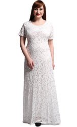 Women's Full Lace Plus Size Maxi Dress MYOSOTIS510 Wedding Party Ball Gown