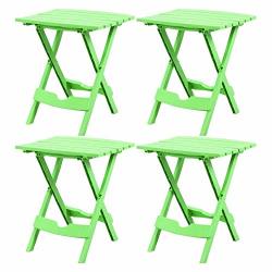 Adams Manufacturing 88500-16-3735 Plastic Quik-fold Side Table Summer Green Set Of 4 With More Give-aways