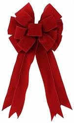 Craig Bachman RB4316 Red Velvet "christmas Bow" With Wired Edge For Indoor Outdoor Decorating Front Door Porch Columns Mailbox Wreaths Holiday Home Decor Large