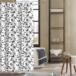 Bodie Bath - White Paisley Shower Curtain - Peva