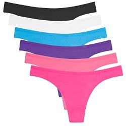 Anzermix Women's Breathable Cotton Tong Panties Pack Of 6 XL