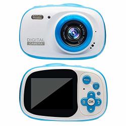 Kids Digital Camera Waterproof IP68 3M Drop Resistance Durable Children 8MP Selfie Video Camcorder MP3 MP4 Player For 4-10 Years Old Girls Boys Blue