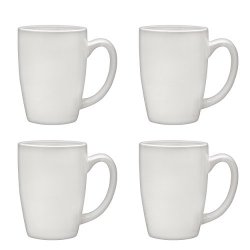 Culver Taza Ceramic Mug 16-OUNCE Set Of 4 White
