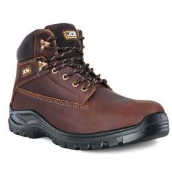 JCB Holton Hiker Brown Steel Toe Men's Boot Including Free High Quality Work Gloves - 12