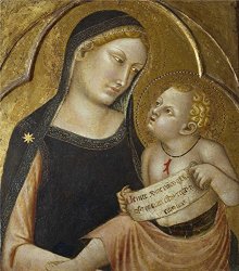 CaylayBrady Oil Painting 'traini Francesco La Virgen Con El Nino Ca. 1345 ' Printing On Polyster Canvas 12 X 14 Inch 30 X 35