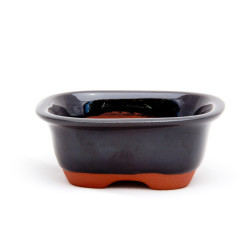 Willow Potteries Mame Bonsai Pots - Black Rectangle 8.5 X 7.5 X 3.5cm