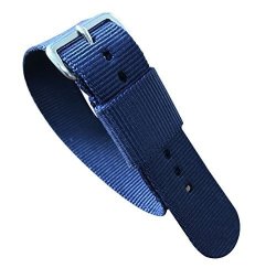 20MM Dark Blue Deluxe Premium Nato Style Exotic Soft Nylon Sport Men's Wrist Watch Band Nylon Loop