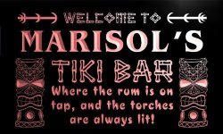 PMG641-R Marisol's Tiki Bar Mask Beer Pub Neon Light Sign