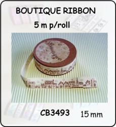 The Velvet Attic - Boutique Ribbon Printed Cotton Roll - Houses - 15mm X 5m