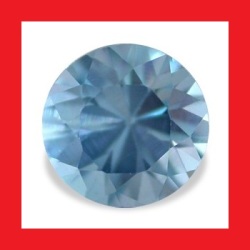 Zircon Natural Cambodia - Blue Round Diamond Cut - 0.370cts