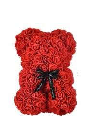 Floral Teddy Bear - Red