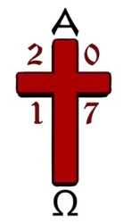 2017 - Simple Red Cross Pascal Easter Candle - 100 X 400mm