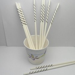 100PCS 6" X 5 32" Paper Lollipop Sticks For Cake Pops Lollipop Candy- Black Stripe