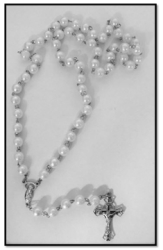 White Faux Pearl Rosary