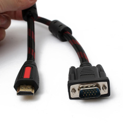 1.5m Hdmi Male To Vga Hd 15 Pin Gold Plated Converter Av Cable For Blu-ray Play Free Shipping