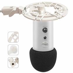 Shock Mount Compatible With Blue Yeti Blue Yeti Pro USB And Blue Snowball Microphones Eliminates Noises And Vibration Black champagne