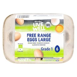 Live Well Free Range Large Eggs 6 Pack