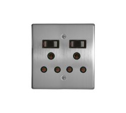 Classic Sockets - 4 X 4 2 X 16A Switched Sockets - Silver